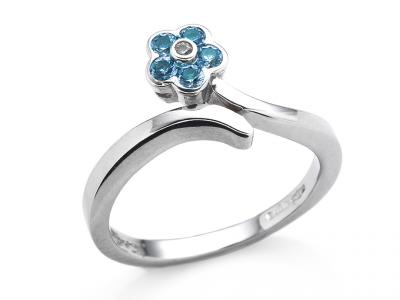 Anello Fiore in Oro Bianco 18 Kt